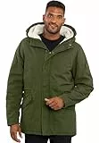 ALESSANDRO SALVARINI Herren Winterjacke (S-3XL) - 100% Baumwolle Obermaterial, Teddyfell innen komplett, Warme Jacke Männer - AS-138 Grün X-Large