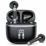 Bluetooth Kopfhörer, Kopfhörer Kabellos Bluetooth 5.4 In Ear Kopfhörer mit 4 ENC Noise Cancelling Mic, 40H Spielzeit mit LED, IP7 Wasserdicht in Ear Ohrhörer für Arbeit/Studium/Freizeit Schwarz,2025