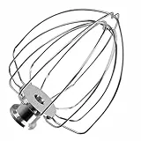 K45WW 6-Drahtiger Schneebesen für KitchenAid 4.5-5 Quart Kippkopf-Standmixer Artisan & Classic Serie von MMOBIEL – Edelstahl-Aufsatz Eiercremerührer – Kuchen Mayonnaise-Schneebesen - Spülmaschinenfest