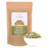 Total Relax Basischer Kräutertee Lose 100g, Kräuter Tee Mischung mit Minze Melisse Kamille Lavendel, TeaClub Herbal Tea