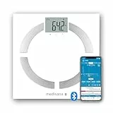 medisana BS 444 connect Körperanalysewaage 180 kg, Personenwaage zur Messung von Körperfett, Körperwasser, Muskelmasse und Knochengewicht mit Bluetooth und Analyse App, Weiß