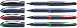 Schneider 183094 One Business Tintenroller (dokumentenecht, Strichstärke 0,6 mm, Made in Germany) 4er Pack (schwarz, blau, rot, grün)