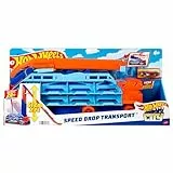 HOT WHEELS City Transporter - mit ausfahrbarer Abfahrtsrampe, Ladefläche für 20 Fahrzeuge und Spezialräder - Geschenk für Kinder ab 4 Jahren, HDY92