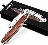 CORKAS Kellnermesser - Profi Korkenzieher multifunktionaler Weinöffner, Folienschneider und Flaschenöffner für Sommeliers, Kellner und Barkeeper mit Rosenholz