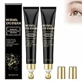 2 ‌Stück‌ Augencreme Gegen Falten und Augenringe, Anti Schwellungen Eye Cream mit Koffein, Hyaluron, Retinol und Niacinamid, für Feuchtigkeitsspendende Augenpflege Männer Frauen, 20g