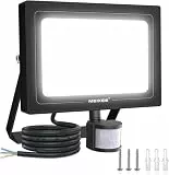 MEIKEE 80W LED Strahler mit Bewegungsmelder 7520LM 6500K Kaltweiß LED Fluter IP66 Wasserdicht Außenleuchte Scheinwerfer Licht Wandleuchte für Garten Garage Sportplatz Hinterhof