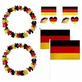 6-Teiliges Deutsches Deko-Set, Mehrfarbige Girlande, Foto-Requisiten, Event-Deko-Zubehör, Dekorative Gesichtsaufkleber, Fächergirlanden-Set