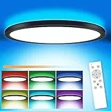MILFECH 24W LED Deckenleuchte Dimmbar mit Fernbedienung, Deckenlampe RGB Farbwechsel 3200LM IP54 Rund für Schlafzimmer Kinderzimmer Küche Wohnzimmer, 3000K-6000K, Rgb+kaltweiß+warmweiß
