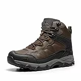 NORTIV 8 Herren-Wanderstiefel, wasserdichte Outdoor-Trekkingstiefel,Size 44.5,Dunkelbraun,NMUMHB2501