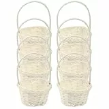 Cabilock 8 Stücke Körbchen Blumenkinder Mini Weidenkorb Blumenkörbe Small gewebter Korb Rattan Körbchen Mit Henkel Blumenkorb für Mini House Tischdeko Landhaus Deko - 14X9.5X9.5CM