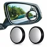 2 Stück Toter Winkel Spiegel Auto 360 ° Drehbare Rundes Glas Konvexer Rückspiegel Verstellbarer Autospiegel Verstellbar Konvex Mit Gerahmtem Selbstklebende Blindspiegel für Universelle Suv Lkw