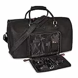 DONBOLSO® Weekender Neapel - Hochwertige Reisetasche Herren groß - Leder Reisetasche Schwarz - Handgepäck Ledertasche Größe XXL mit 51 Litern - Klassischer Donbolso Vintage Schwarz