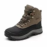 NORTIV 8 Herren Snow Winter Isolierte wasserdichte Outdoor-Stiefel,Size 40,Braun Schwarz,A0014