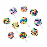 Garneck 10 Stück Bunte Lollipop Broschen aus Kunststoff und Metall Lustige Kleidungs und Taschen Deko für Frauen Farbenfrohe Parodie Accessoires