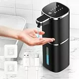 HAPPHOOH Elektrischer Seifenspender Automatisch, 400ml Seifenspender Wandbefestigung mit Sensor Infrarot USB Wiederaufladbar,IPX5 Wasserdicht für Küchen,Bad,Schule,Hotel