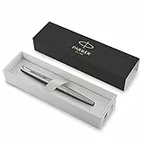 Parker Jotter Füller | Edelstahlschaft mit Chromzierteilen | Füllfederhalter mit mittlerer Feder | Schulsachen und bürobedarf | blaue Tinte | Geschenkbox