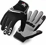 BEAST RAGE Vollfinger-Radhandschuhe mit Polsterung für Männer und Frauen, rutschfest, stoßdämpfend, atmungsaktiv, Touchscreen Mountainbike-Handschuhe für BMX, MTB-Rennen, Straßenrennen (SCHWARZ, M)