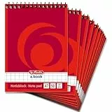 Herlitz Spiral-Notizblock x.book A7, kariert, 50 Blatt, ohne Rand, 10 Stück