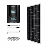 Renogy 12V 500Wh Solaranlage, Inselanlage Solar Set mit 100W 12V Monokristallin Solarmodul, 12V 20A MPPT Solarladeregler, Kabeln und Halterungen für Garten, Balkon, Camper, RV und Wohnmobil