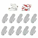 Deuline 10 x Verstellbarer Schuhschlitz Schuhregal Schuhstapler schuhaufbewahrung Schuhorganizer Schuhhalter Farbe: Grau