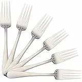 6 Fruchtgabeln, Dessertgabeln, Steakgabel, 17,5 x 2,36 cm Hochglanzpoliert Edelstahl 18/0