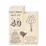 40 Geburtstag deko,Handgefertigte Kerzenständer aus Holz,40 Geburtstag Frau&Mann, Geschenke zum 40 Geburtstag(40 Geburtstag)
