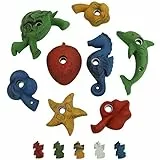 ALPIDEX 8 Kinder Klettergriffe | Tierformen | Klettersteine Tiermotive | Hinterschneidung | Klettergriffset | Verschiedene Ausformungen Farben - Farbe:bunt