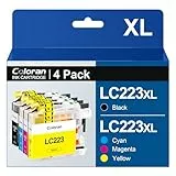 Coloran LC223 Druckerpatronen Ersatz für Brother LC223 Patronen, Kompatibel mit Brother DCP-J4120DW MFC-J5320DW J4420DW J480DW J880DW J4620DW J680DW J4625DW J5625DW (4er-Pack)