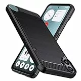 Natbok fur Nothing CMF Phone 1 Hulle, Weiches TPU Stoßdämpfung HandyHulle fur Nothing CMF Phone 1 Case, Kohlefaser Design Dünne SchutzHulle, Anti-Rutsch, Kratzfeste Nothing CMF Phone 1 Hulle,Schwarz