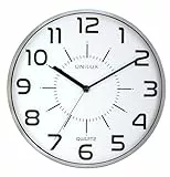 Unilux Wanduhr pop 28,5cm in grau, großes Ziffernblatt, lautlos, ohne Ticken