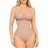 FeelinGirl Shapewear für Frauen Bauchkontrolle Ganzbrust Body Shaper Body Butt Lifter Oberschenkel schlanker, D-Skin Snap Thong