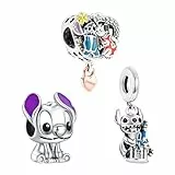 HAEPIAR S925 Sterling Silver Pendant Dangle Beads Charms Dog Pack Of 3 für Armbänder und Halsketten für Frauen Mädchen Freunde