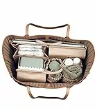 lilibell Windeltasche für Newborn Baby Essentials, Handtaschen Organizer für Eltern, Taschenorganizer mit Fach, Flexibel und Waschbare Wickeltasche für Baby, Ideal für Reisen, Classic M Beige