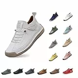 Generisch Montela Schuhe Sneaker Damen-Montela Sneakers, Komfortable & Schmerzfreie Orthopädische Sneakers, Mit Verstellbarem Gummiband, Hineinschlüpfen Orthopädische Schuhe Damen, Weiß 38