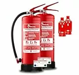 FireLoq 6kg Pulver Feuerlöscher für Brandklasse ABC mit 34A 233B C ergibt 10 LE Dauerdruck inkl. Prüfnachweis,Wandhalter und Manometer