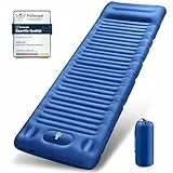 JEMULICE Isomatte Camping, 12CM Ultradicke Camping Luftmatratze mit Fußpumpe, Aufblasbare Matratze Kleines Packmaß, Ultraleichte Wasserdicht Outdoor Campingmatte Schlafmatte für Wandern, Zelt - Blau