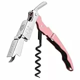 CORKAS Kellnermesser - Profi Korkenzieher aus Edelstahl in Gastronomie Qualität mit Flaschenöffner & Folienschneider für alle Korkenarten（Rosa）