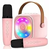 MicQutr Karaoke Maschine mit 2 Drahtlose Mikrofone | Bluetooth Lautsprecher Set | Familienkaraoke Gartenparty Zuhause | Einfache Bedienung Klare Tonqualität | Festliches Geschenk