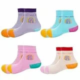 BINXWA 4 Paar schulkind socken,27-34 Größe schulanfang mädchen Baumwolle Socken für Jungen Mädchen Schulanfang einschulung geschenk