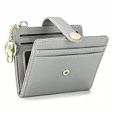 MUIIKOLA Slim Wallet,Geldbörse Damen Slim RFID-Blockierung,Leder Geldbörse Damen Klein,Kreditkartenhalter mit Schlüsselanhänger, Münzfach mit Reißverschluss