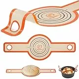 Silikon Brotschlinge Dutch Oven - Antihaft & Leicht zu Reinigen Wiederverwendbare Brotbackmatte Mit Extra Langen Griffen Brotbackblech Liner 1 Orange Stück für Übertragbaren