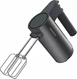 Grundig - HM 7140 Handmixer mit 500 Watt Motor - 4 Geschwindigkeitsstufen und Turbofunktion - Edelstahl-Rührstäbe und Knethaken - Ergonomisches Edelstahl-Gehäuse - Grau
