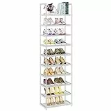 OYREL Schuhregal 10 Ebenen Platz Sparen, Schuh-Organizer Große Kapazität für 20-25 Paar Schuhe, Metall Schuhschrank hoch Schmal,für Flur, Wohnzimmer, Schlafzimmer