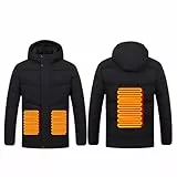 TOVCHEI Beheizte Daunenjacke Für Herren Leichter 90% Entendaunenmantel Wärmende Jacke Für Männer, Ohne Batterie,Schwarz,XL