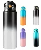 Niggeey Trinkflasche Edelstahl 700ml 1L Auslaufsicher Thermoskanne, BPA-Frei Wasserflasche