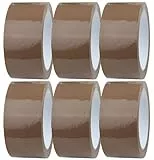 Crimson Starfish 6 x Packband Braun Rollen 48mm x 66m | Verpackungsbänder für Pakete, Kisten, Versand | Klebeband für Pakete & Paketklebeband Braun | Umzugsbedarf