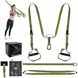 Noxtioanip Schlingentrainer, Sling Trainer für Ein Ganzkörpertraining, Suspension Trainer mit Türanker Einstellbar Fitness, für Krafttraining, Home Workout, Out Indoor und Outdoor, Armeegrün