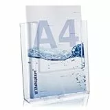 taymar Prospekthalter, Wandprospekthalter DIN A4, transparent