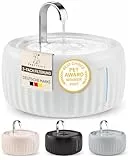 PrettyPaw Katzenbrunnen Aqua Flow Pro [NEUEINFÜHRUNG] Super leiser, BPA-freier 3L Trinkbrunnen für Katze mit LED und Aktivkohlefilter I Leicht zu reinigender Katzen Trinkbrunnen I Aqua Flow (Weiß)