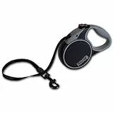 Kong Rollleine Hund 5m – Ausziehbare Hundeleine Größe L für große Hunde bis 50kg – mit Softgriff & reflektierendem Gurt – robuste automatische Leine mit Bremse & Lock System, Schwarz